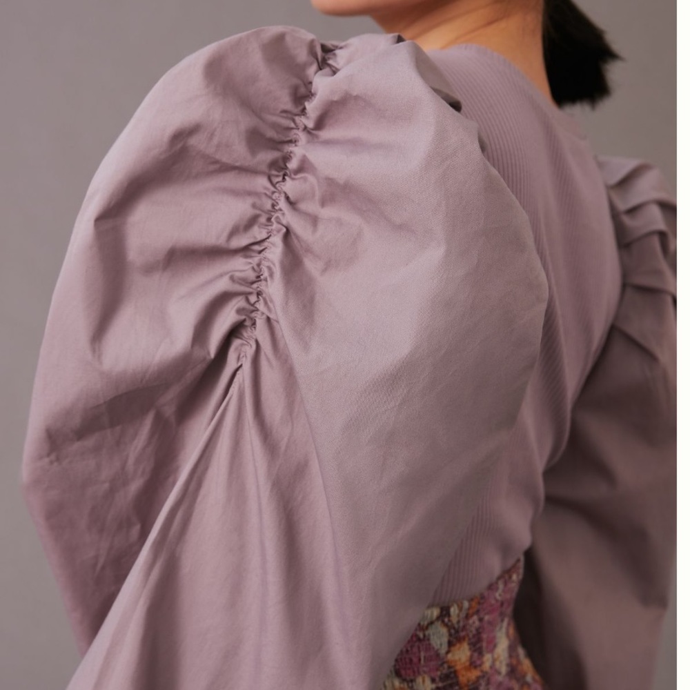 LAST CALL Anthropologie puff sleeved top - Picture 2 of 8